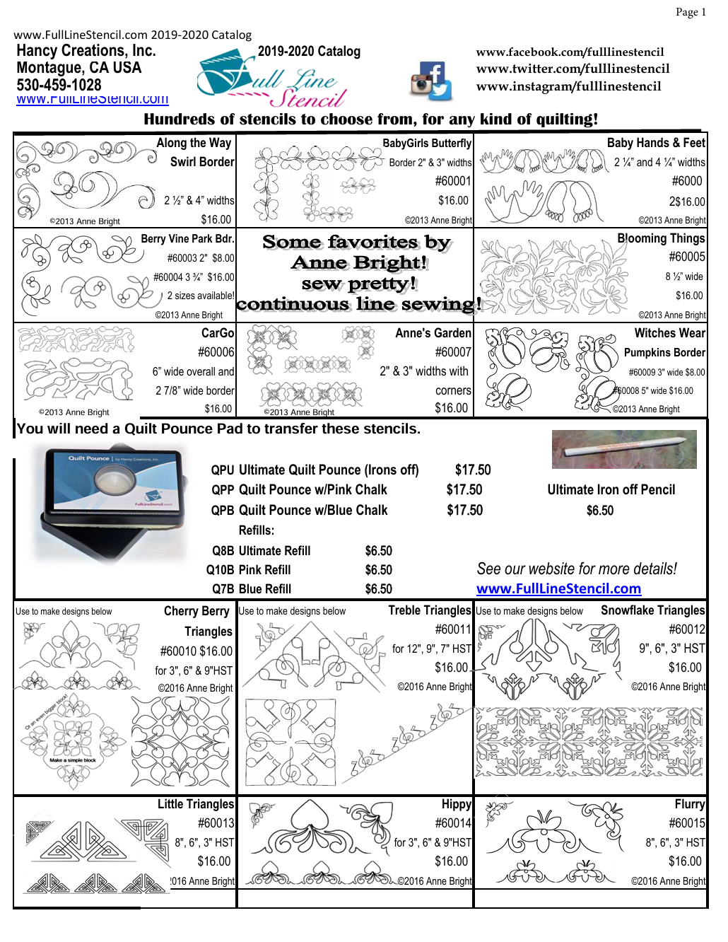 Do We Have a Quilting Stencil Catalog? Yes… and It May Need a Younger Sibling