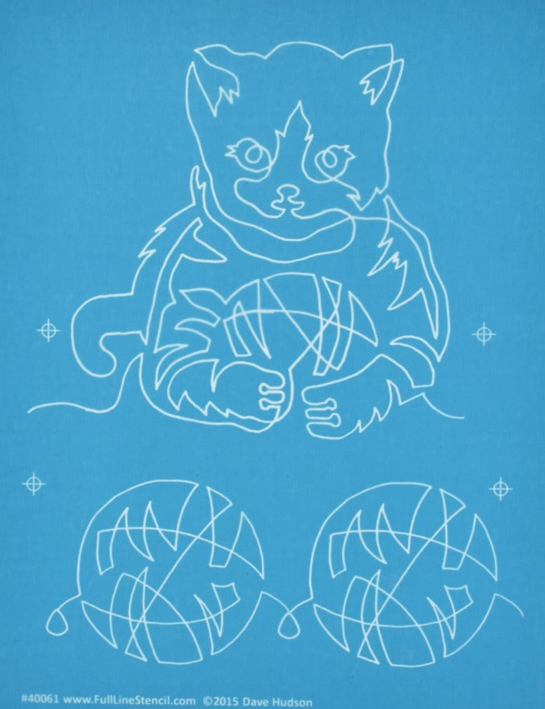 40061 Kitten with Yarn, 6" Kitten 3" yarn border