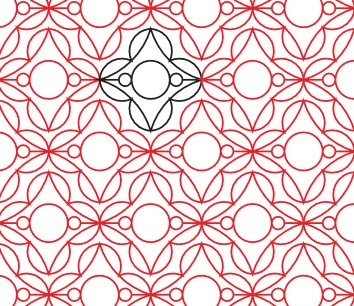 77032 Retro Tile 2 Full Line Stencil by Hancy Creations, Inc
