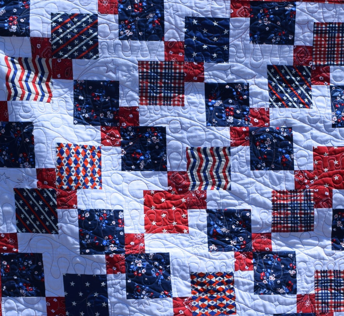 closer view: 77000 Wisp & Waves Full Line Stencils quilted onto a quilt sample