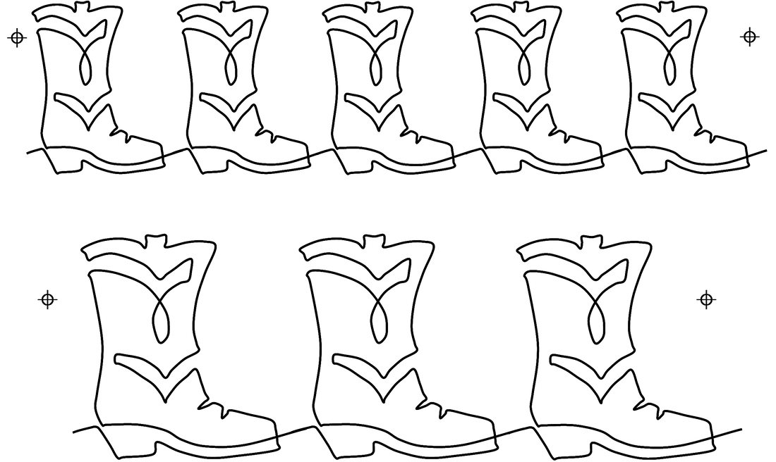 40029 Cowboy Boot Borders, 2x by Dave Hudson